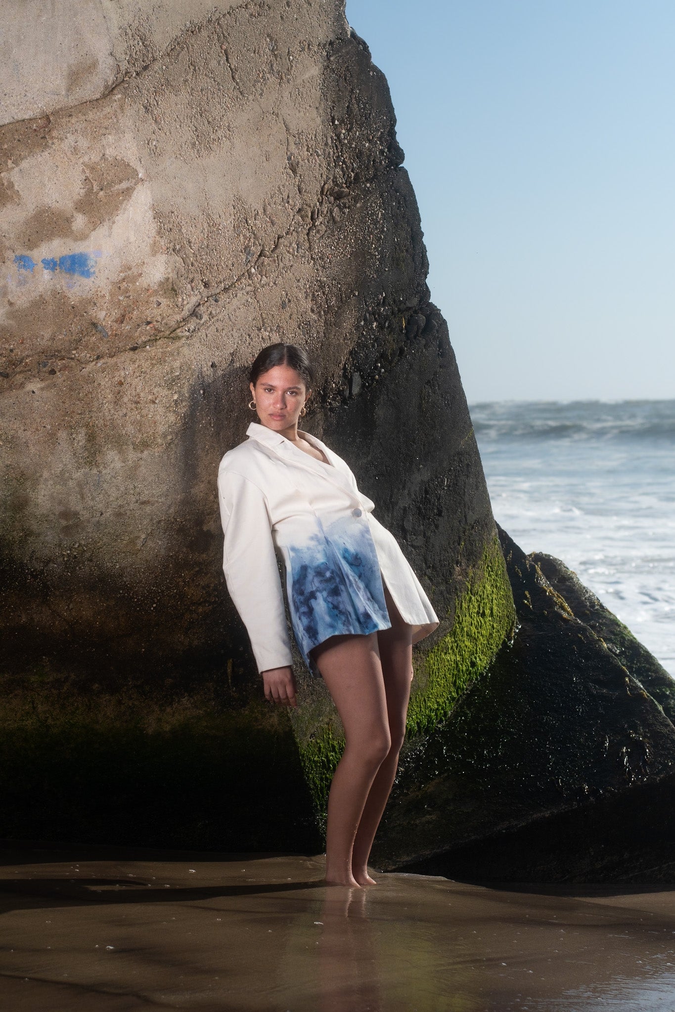 Chaqueta de lona teñida con hielo